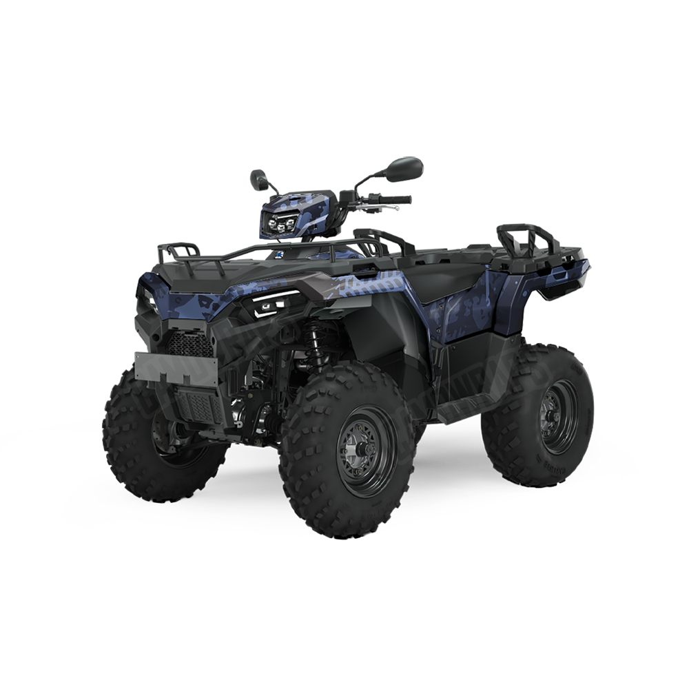 Tire Splatter Blue Midnight ATV Wraps