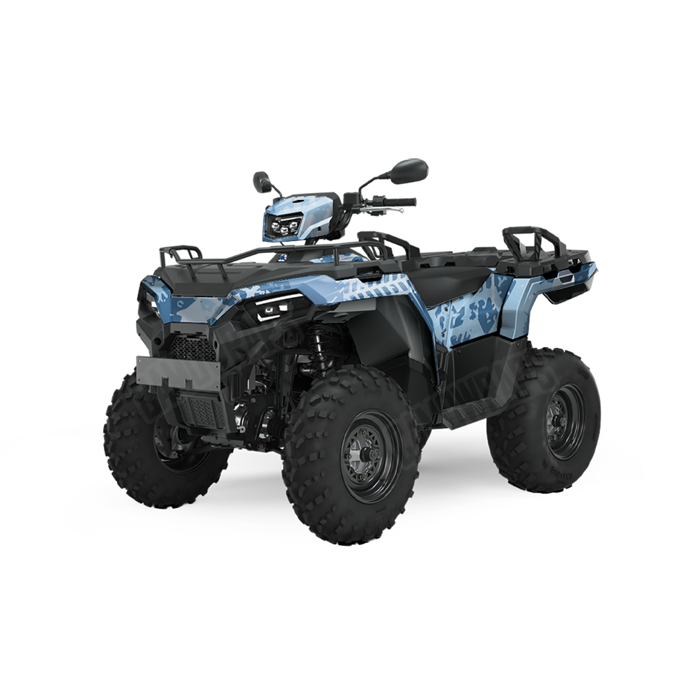 Tire Splatter Cool Blue ATV Wraps