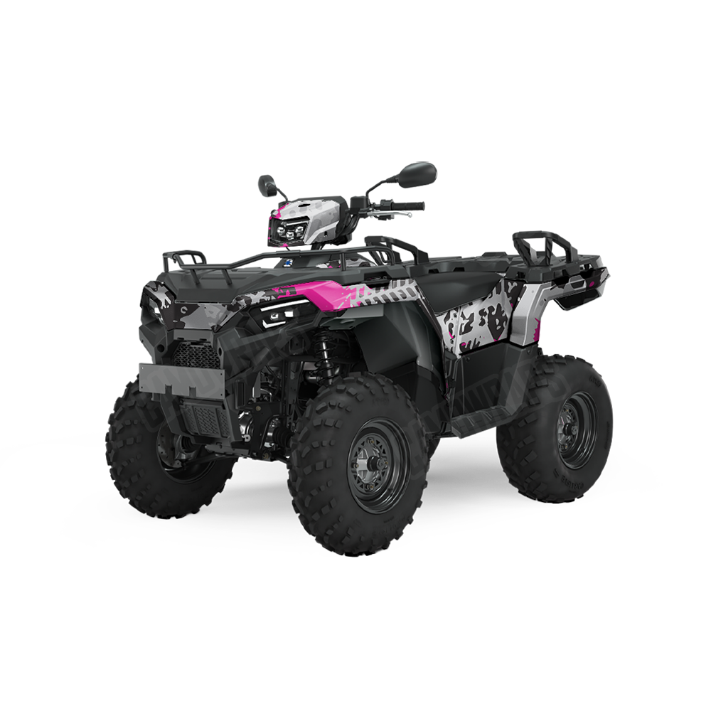 Tire Splatter Magenta Tiger ATV Wraps
