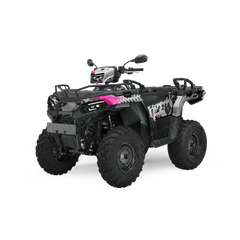 Tire Splatter Magenta Tiger ATV Wraps