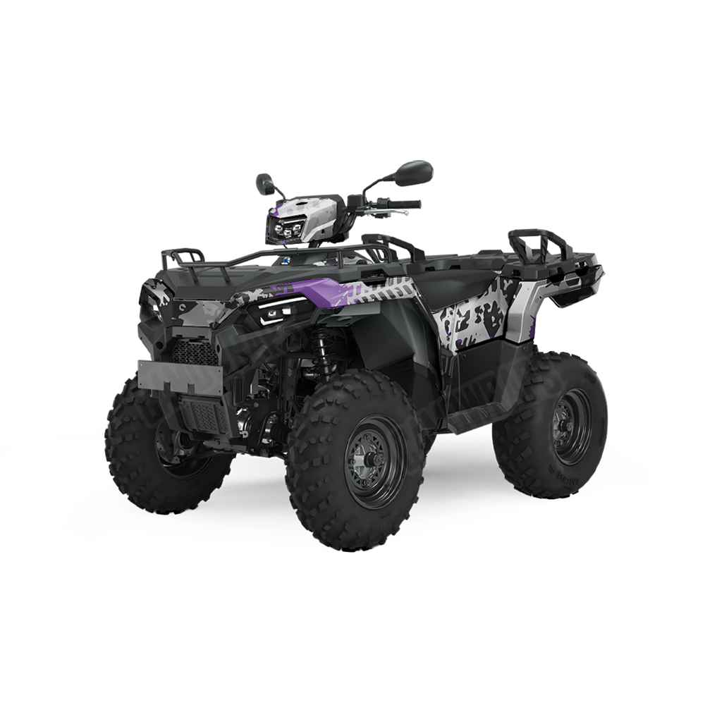 Tire Splatter Purple Tiger ATV Wraps