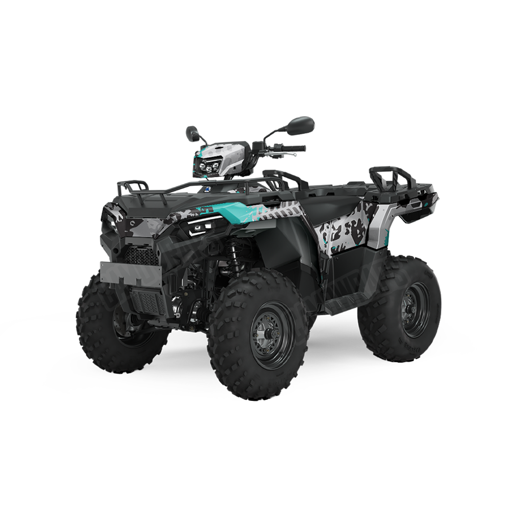 Tire Splatter Tiffany Blue Tiger ATV Wraps
