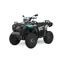 Tire Splatter Tiffany Blue Tiger ATV Wraps