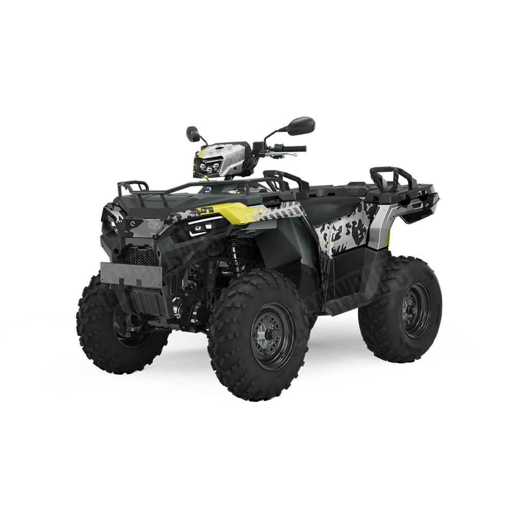 Tire Splatter Yellow Tiger ATV Wraps