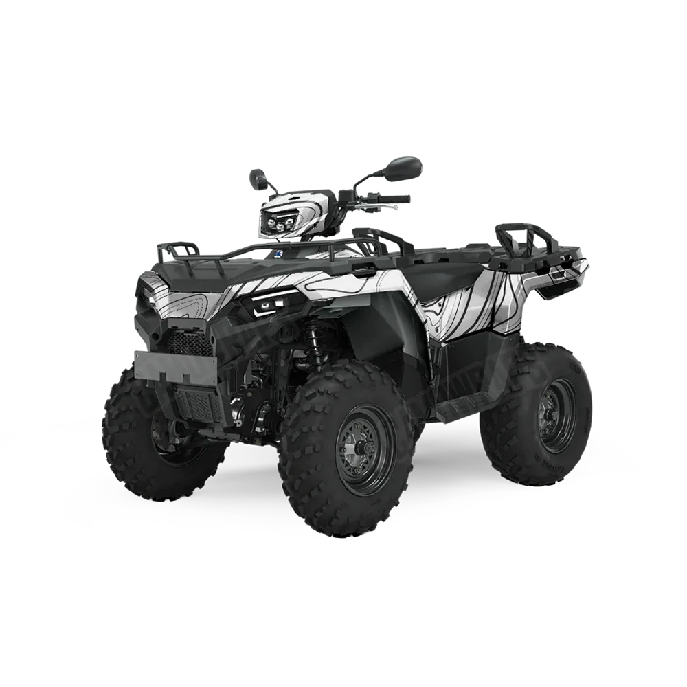 Topographic White ATV Wraps
