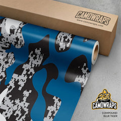 Compound Blue Tiger Gun Skin Vinyl Wrap