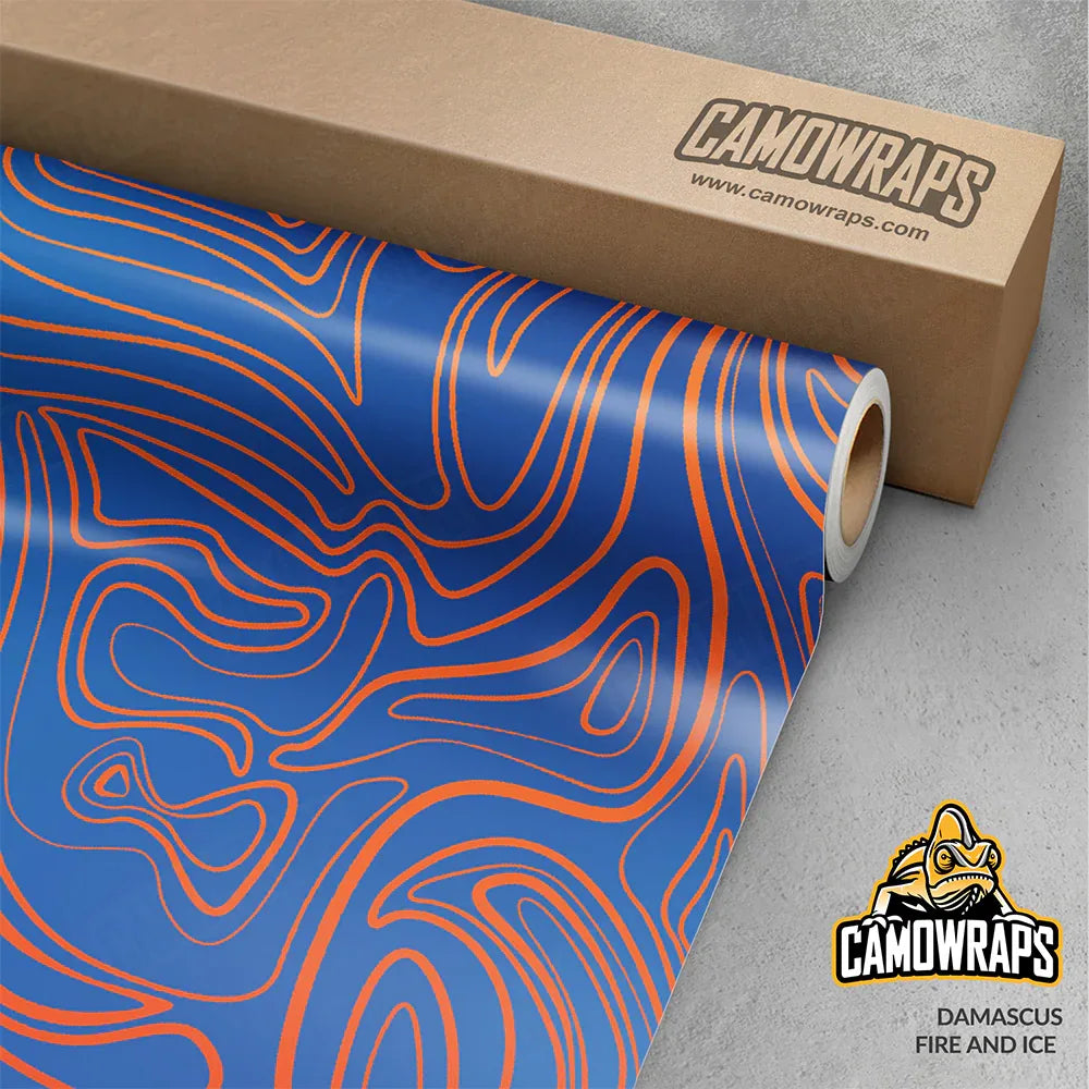 Damascus Fire And Ice Gun Skin Vinyl Wrap