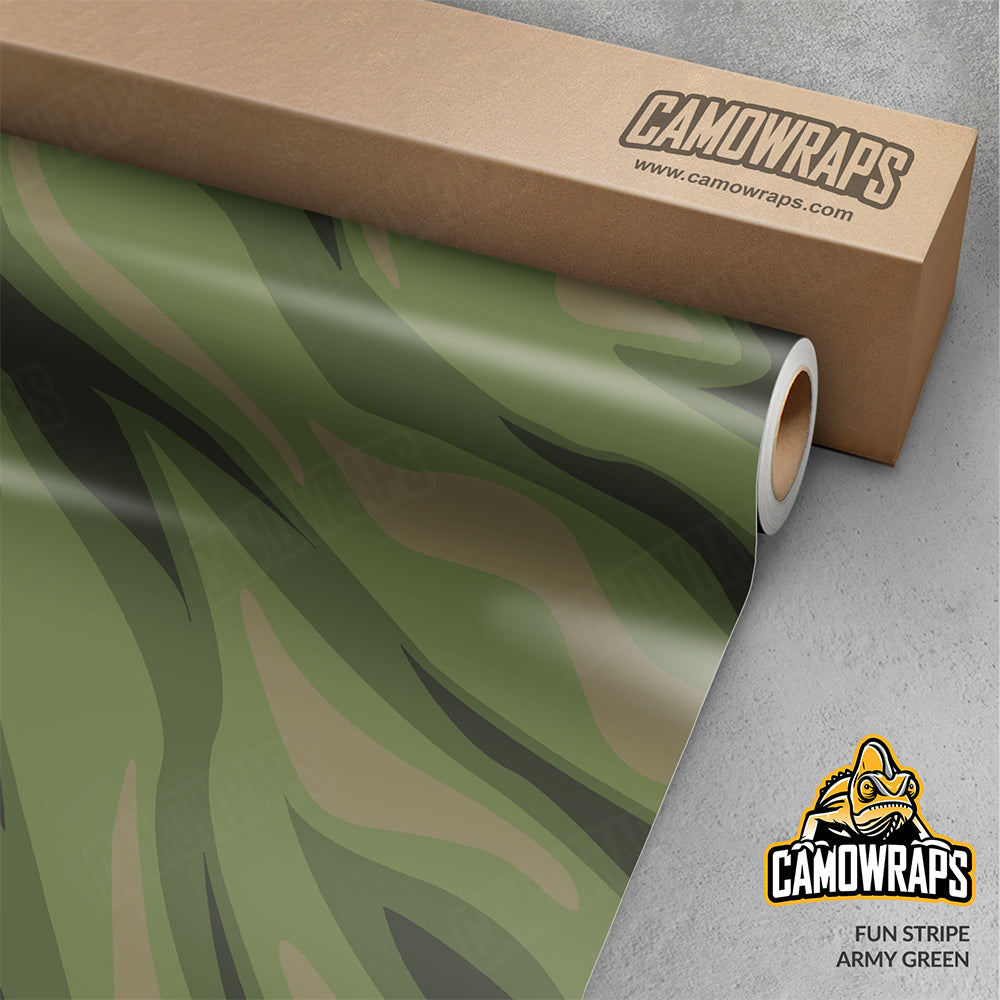 Fun Stripe Army Green Gun Skin Vinyl Wrap