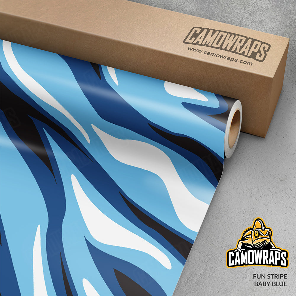 Fun Stripe Baby Blue Gun Skin Vinyl Wrap