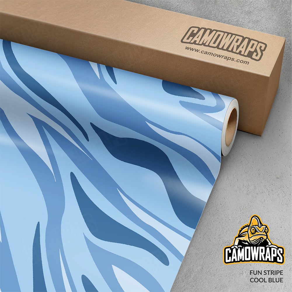 Fun Stripe Cool Blue Gun Skin Vinyl Wrap