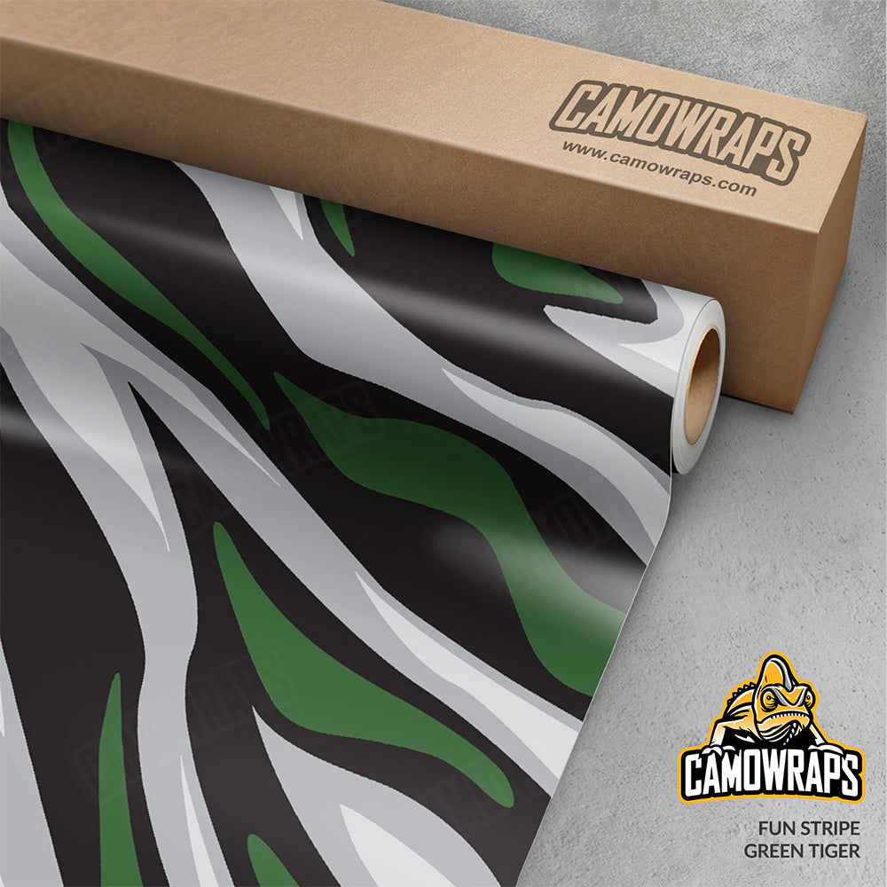 Fun Stripe Green Tiger Gun Skin Vinyl Wrap
