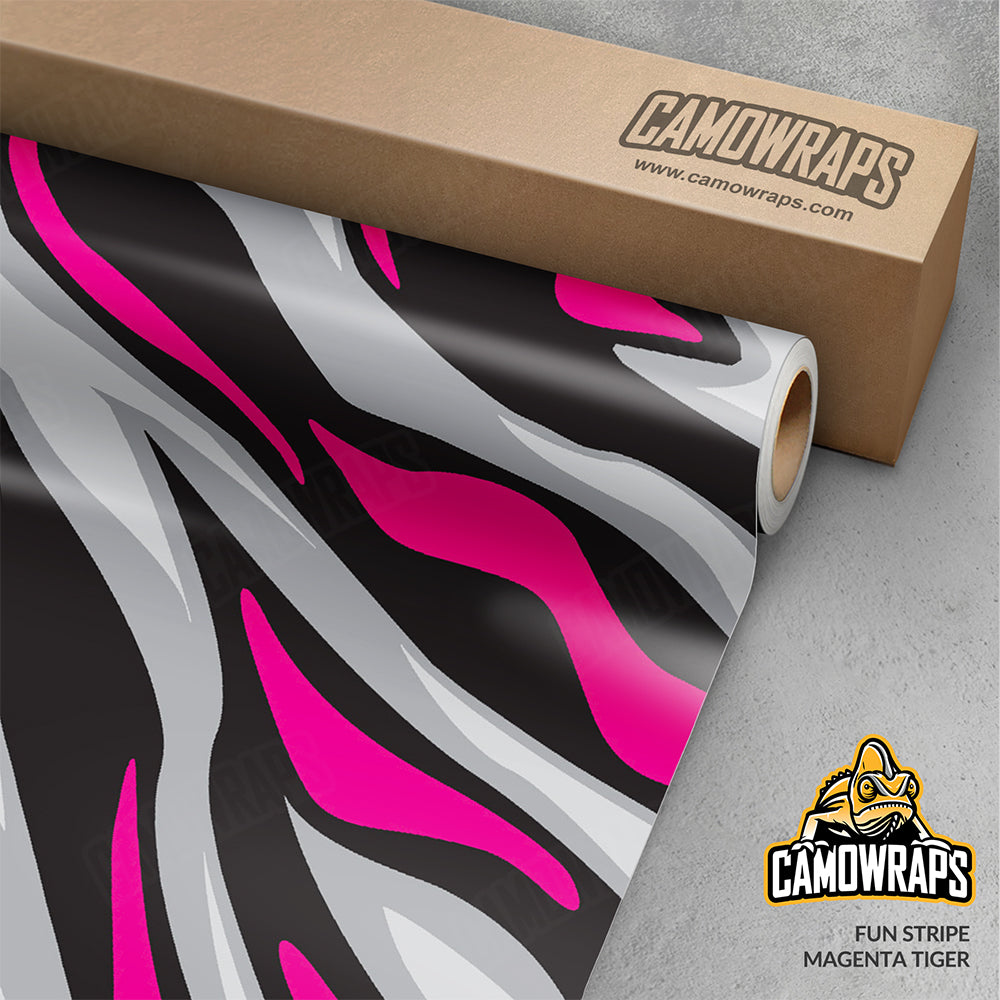 Fun Stripe Magenta Tiger Gun Skin Vinyl Wrap