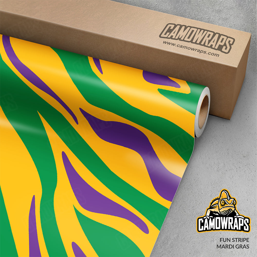 Fun Stripe Mardi Gras Gun Skin Vinyl Wrap