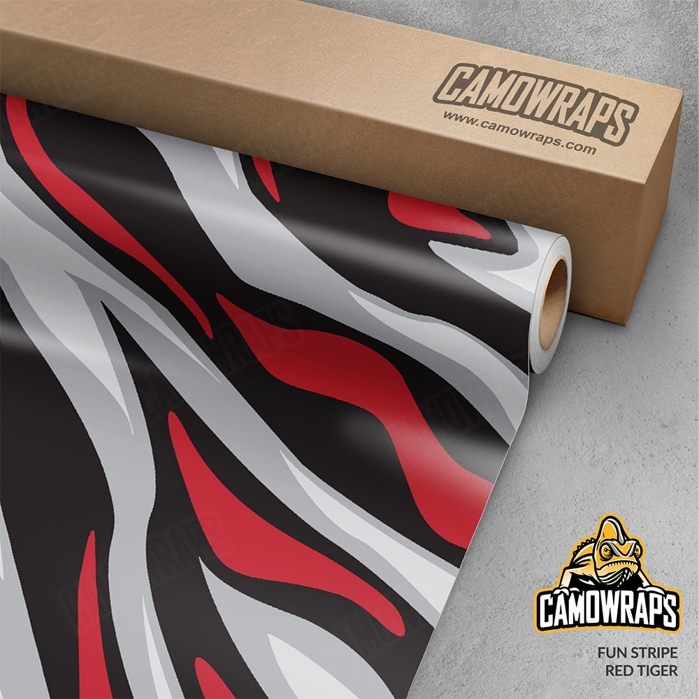 Fun Stripe Red Tiger Gun Skin Vinyl Wrap