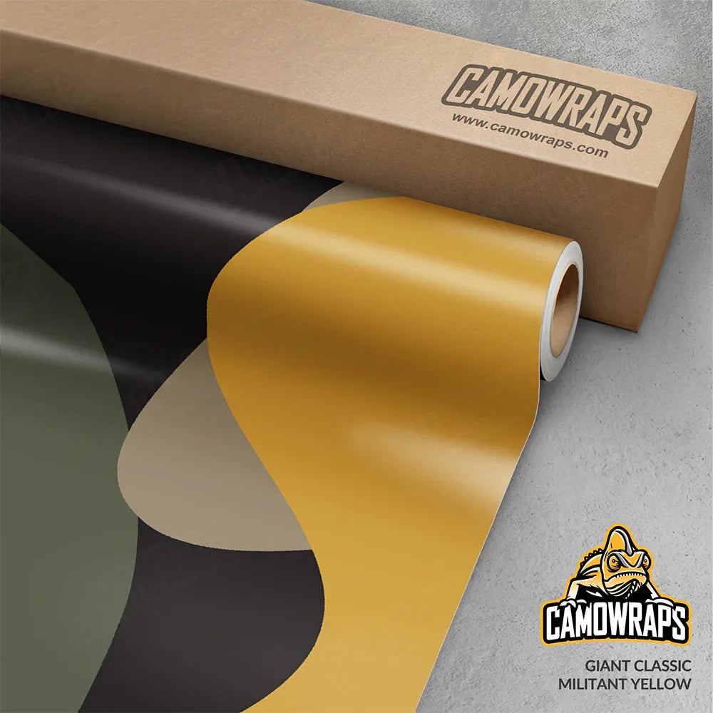 Giant Classic Militant Yellow Vinyl Wrap | Blowout Stock | Avery Dennison Media | 5ft x 4.5ft | 776322
