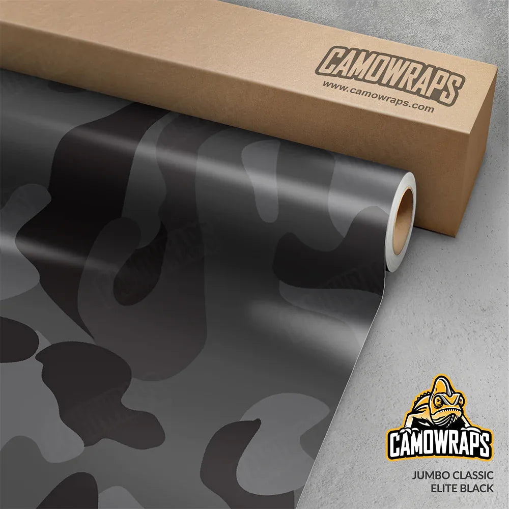 Jumbo Classic Elite Black Vinyl Wrap | Blowout Stock | Avery Dennison Media | Satin Finish | 5ft x 15ft | 974568