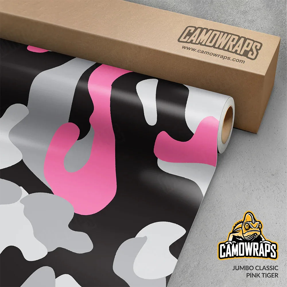 Jumbo Classic Pink Tiger Vinyl Wrap | Blowout Stock | Avery Dennison Media | Gloss Finish | 5ft x 1ft | 465264