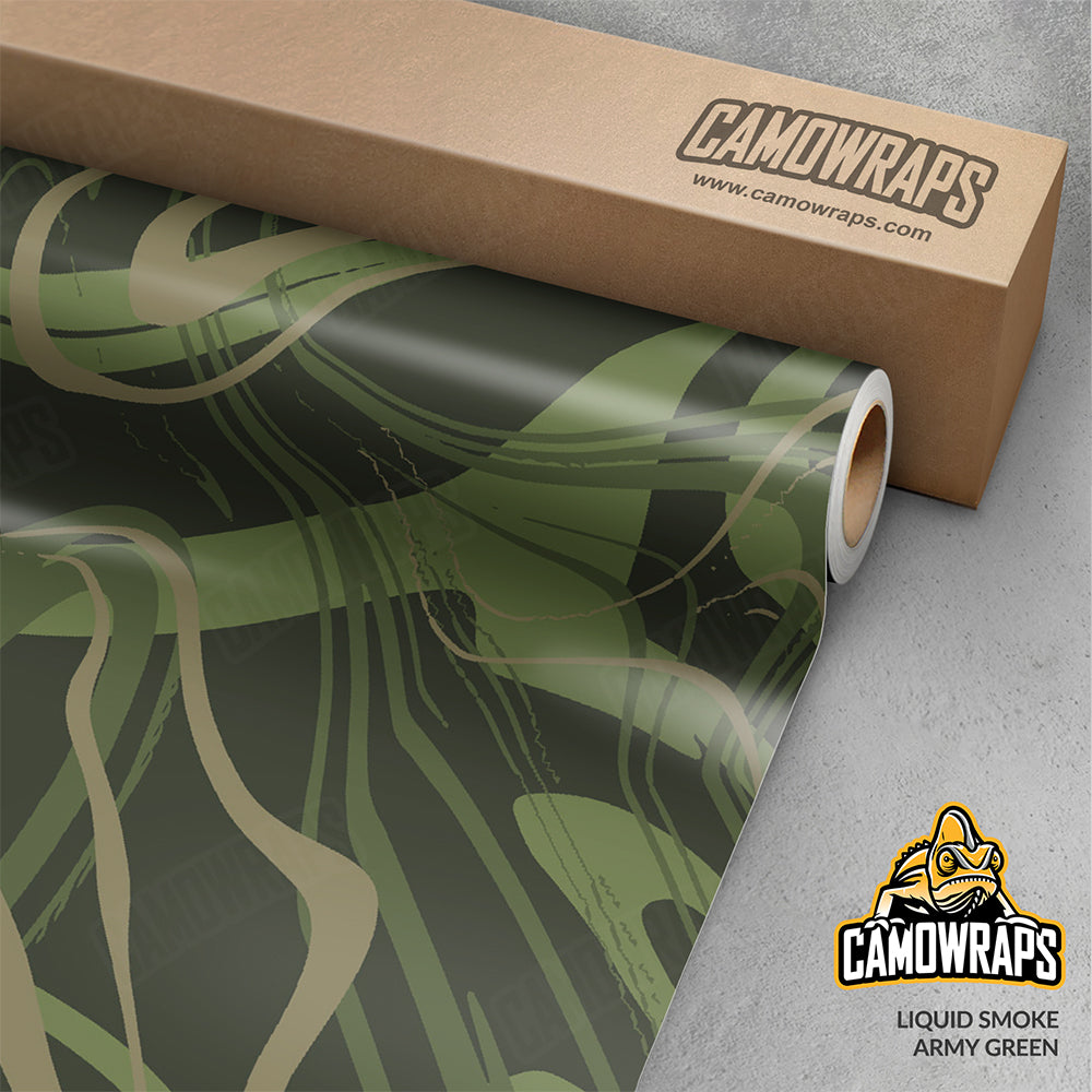Liquid Smoke Army Green Gun Skin Vinyl Wrap