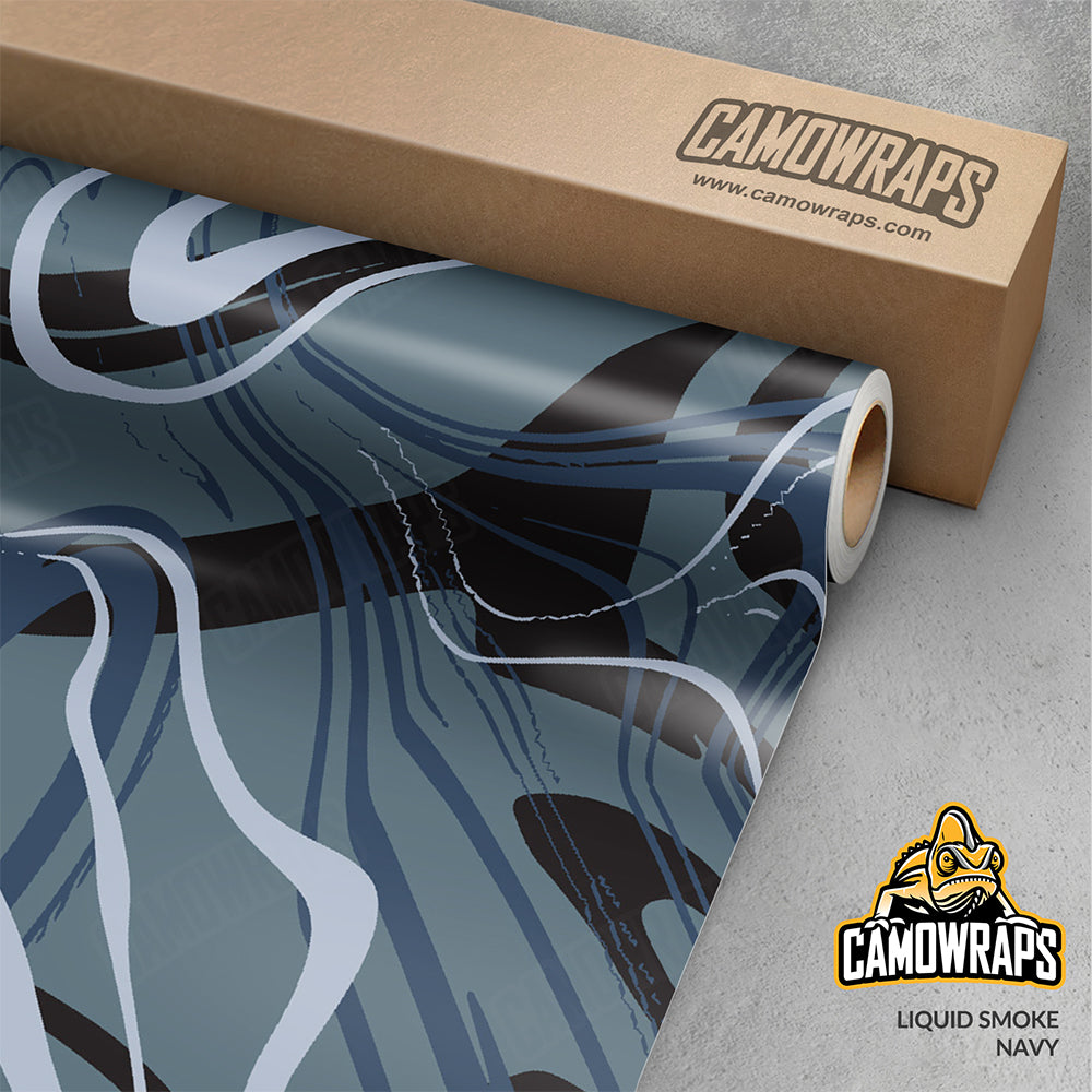 Liquid Smoke Navy Gun Skin Vinyl Wrap