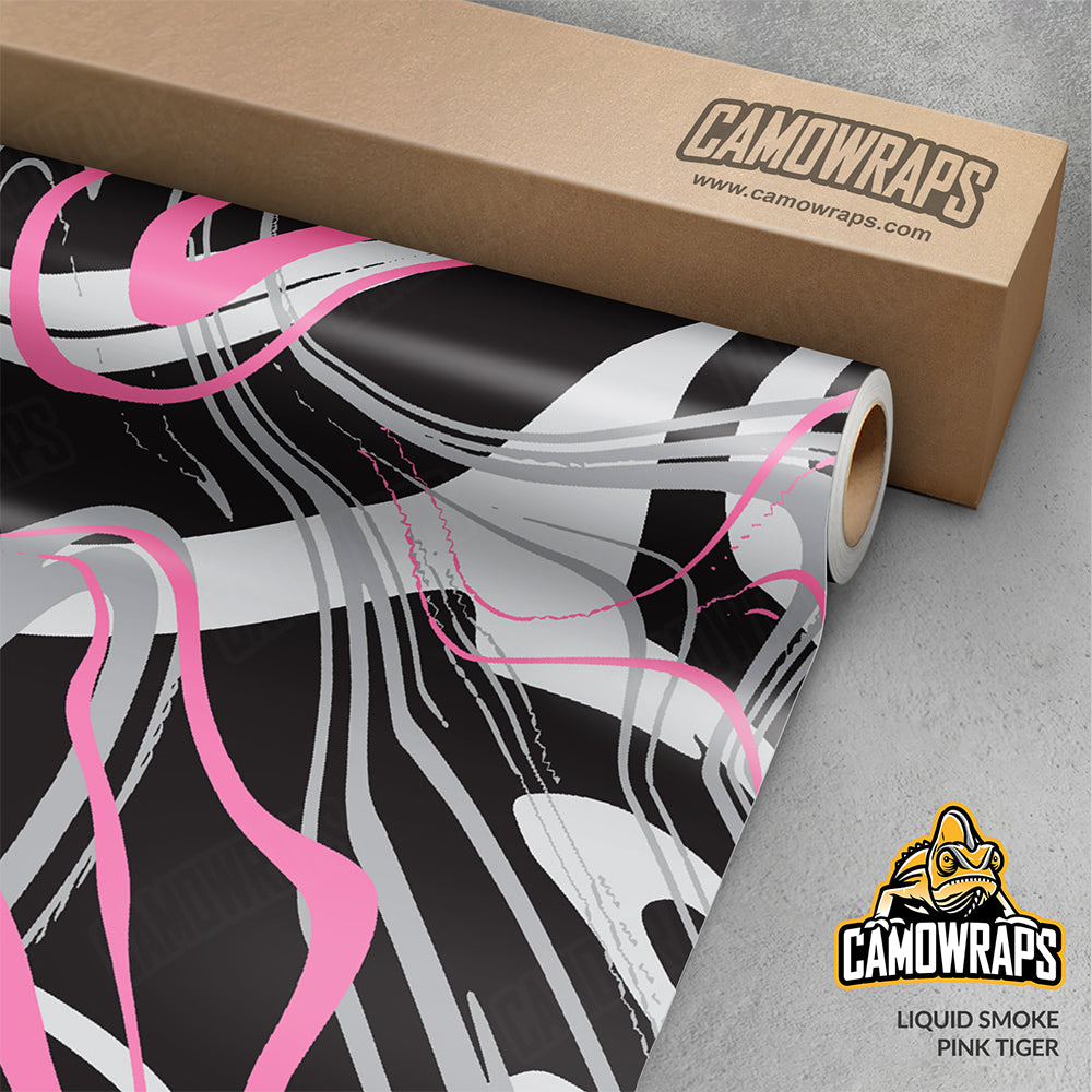 Liquid Smoke Pink Tiger Gun Skin Vinyl Wrap