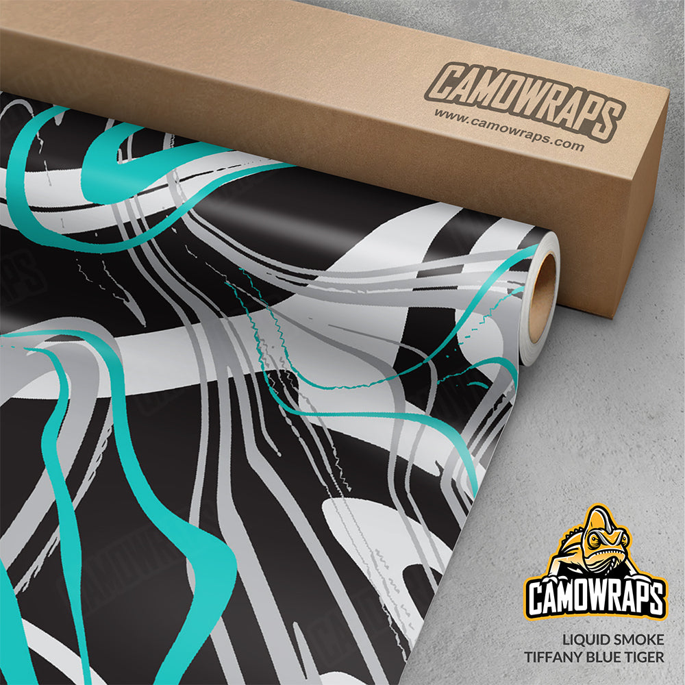 Liquid Smoke Tiffany Blue Tiger Gun Skin Vinyl Wrap