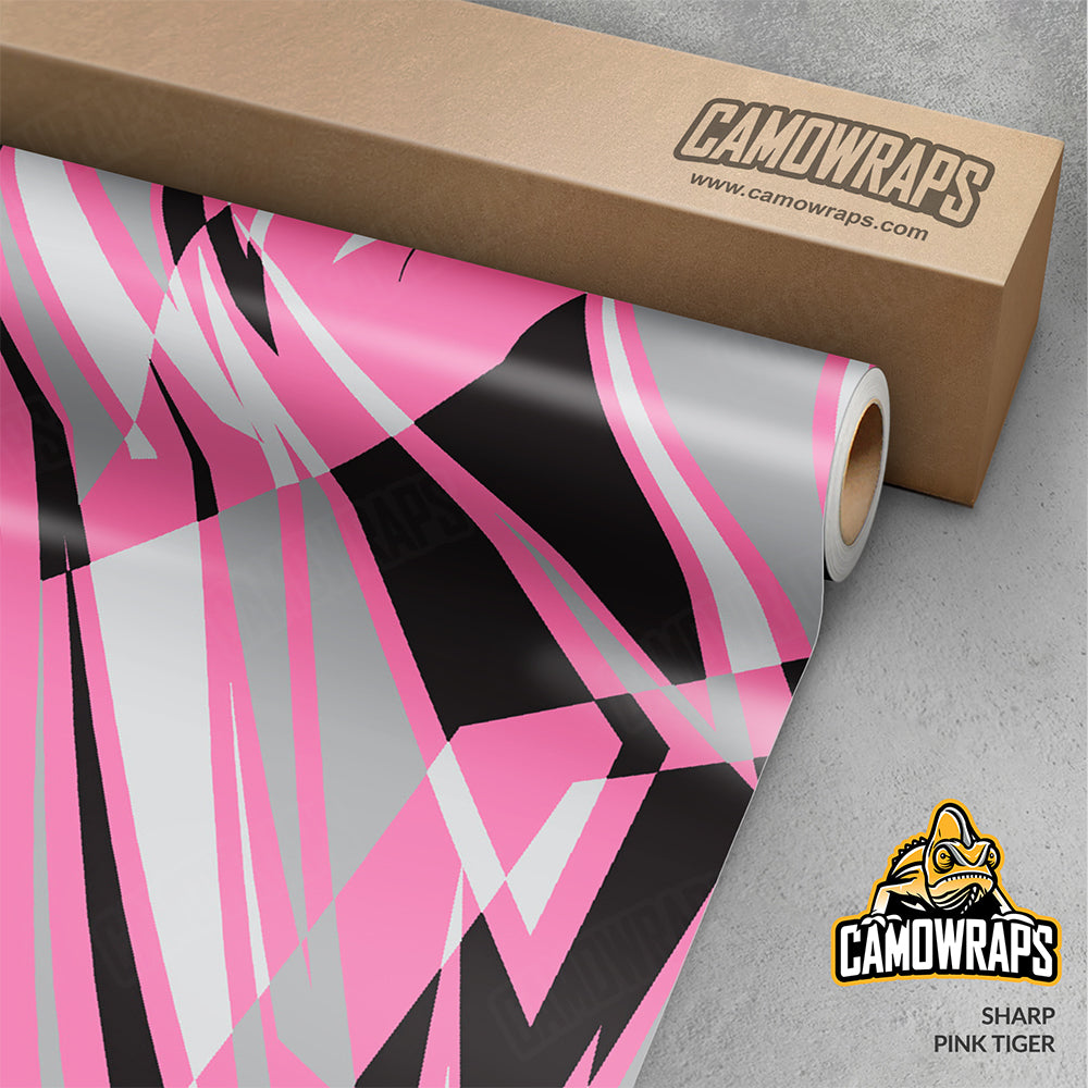 Sharp Pink Tiger Gun Skin Vinyl Wrap