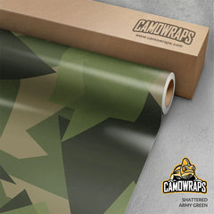 Shattered Army Green Gun Skin Vinyl Wrap