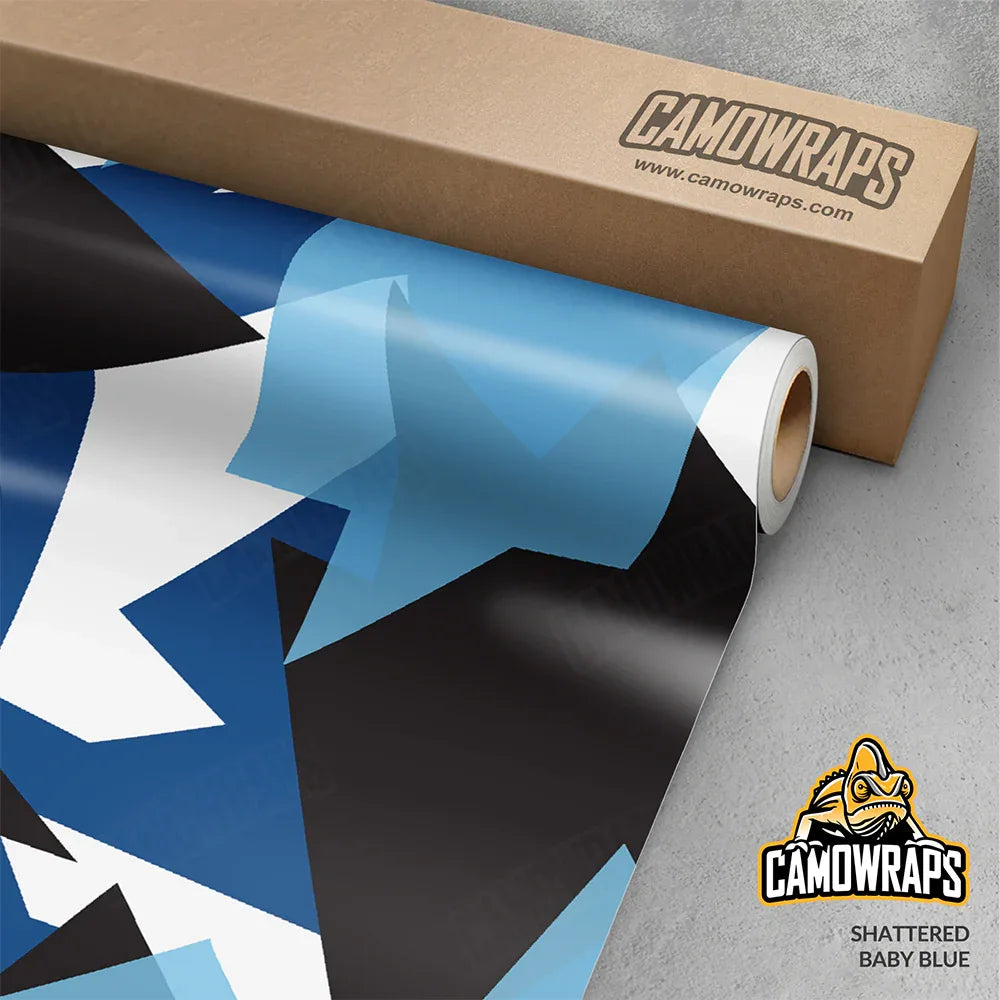 Shattered Baby Blue Gun Skin Vinyl Wrap