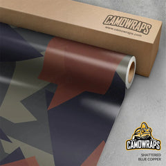 Shattered Blue Copper Gun Skin Vinyl Wrap