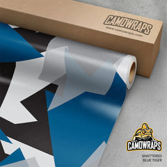 Shattered Blue Tiger Gun Skin Vinyl Wrap