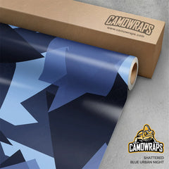 Shattered Blue Urban Night Gun Skin Vinyl Wrap