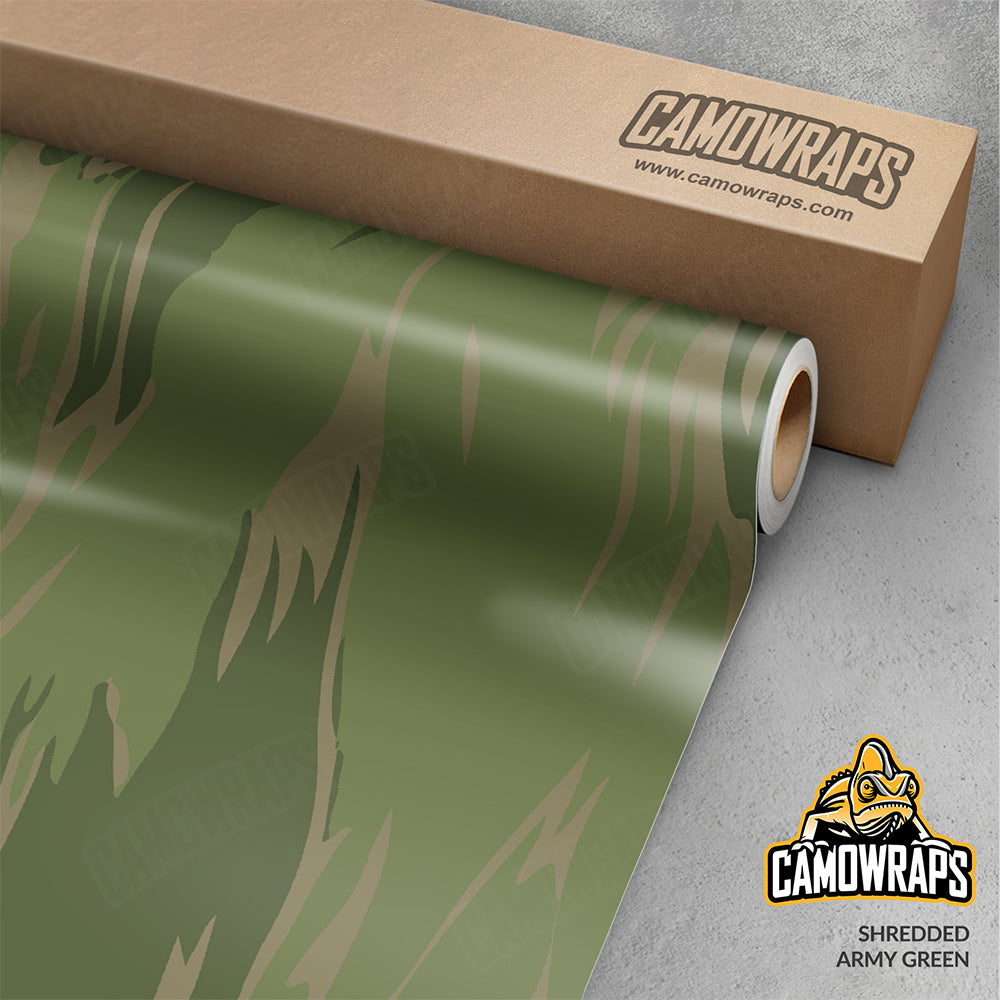 Shredded Army Green Gun Skin Vinyl Wrap