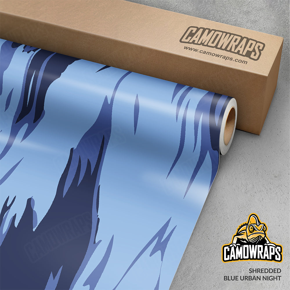 Shredded Blue Urban Night Gun Skin Vinyl Wrap