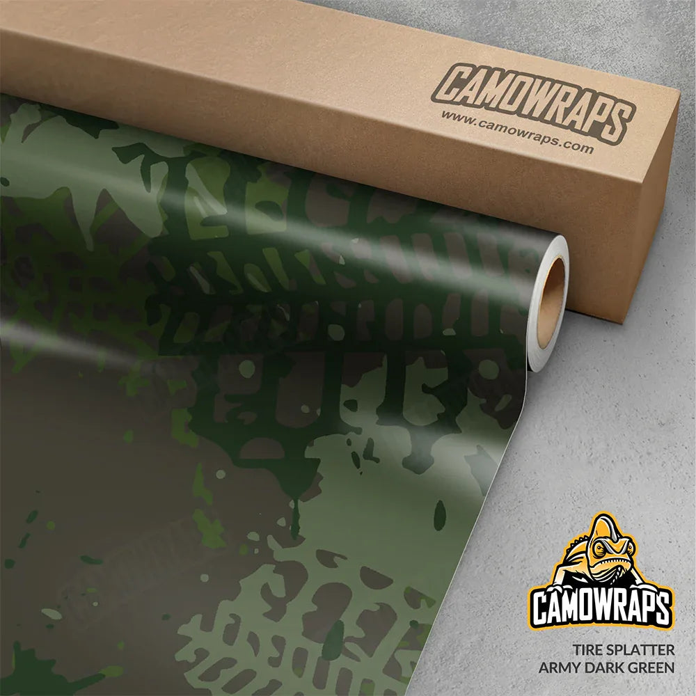 Tire Splatter Army Dark Green Gun Skin Vinyl Wrap