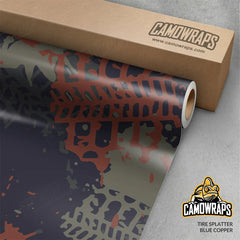 Tire Splatter Blue Copper Gun Skin Vinyl Wrap