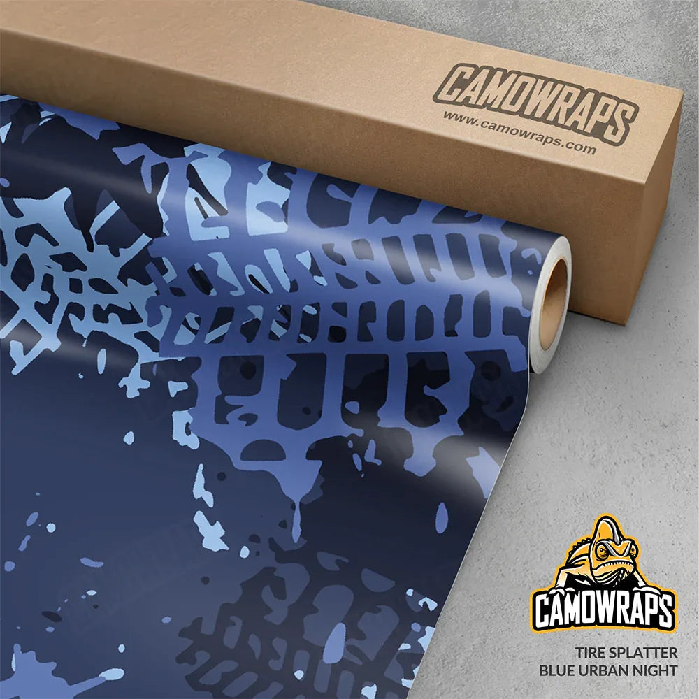 Tire Splatter Blue Urban Night Gun Skin Vinyl Wrap