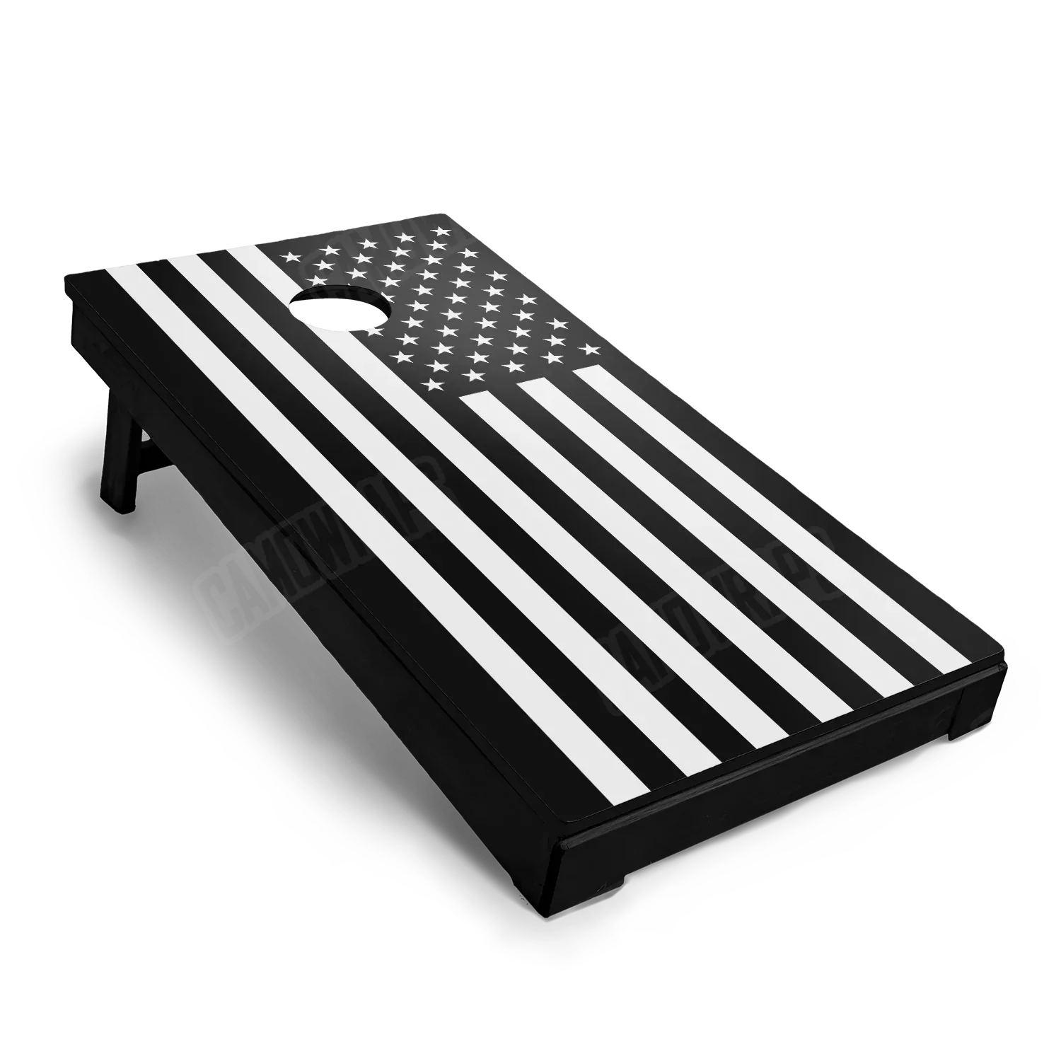 Patriotic American Flag Grayscale Cornhole Board Wraps