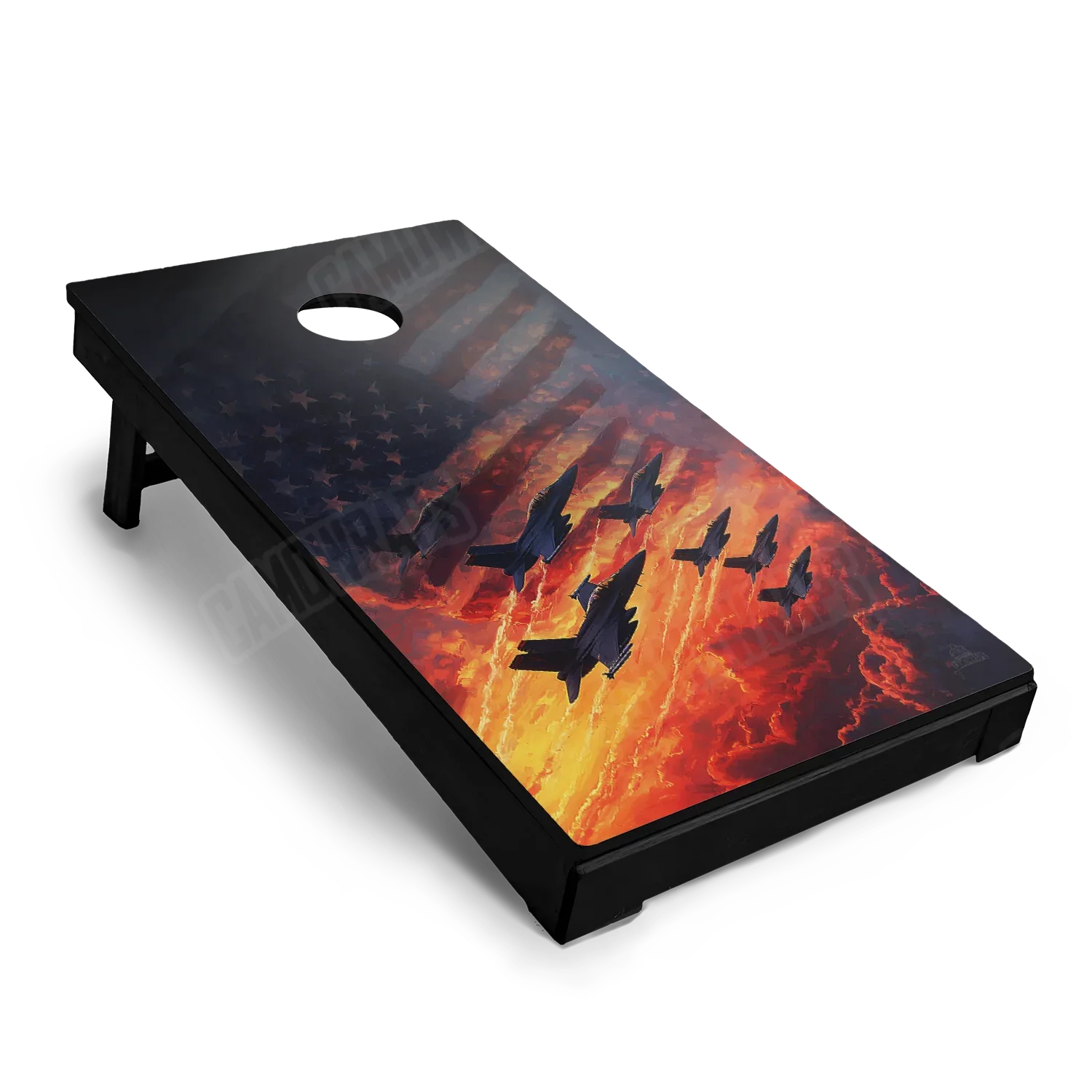 Patriotic Jets Cornhole Board Wraps