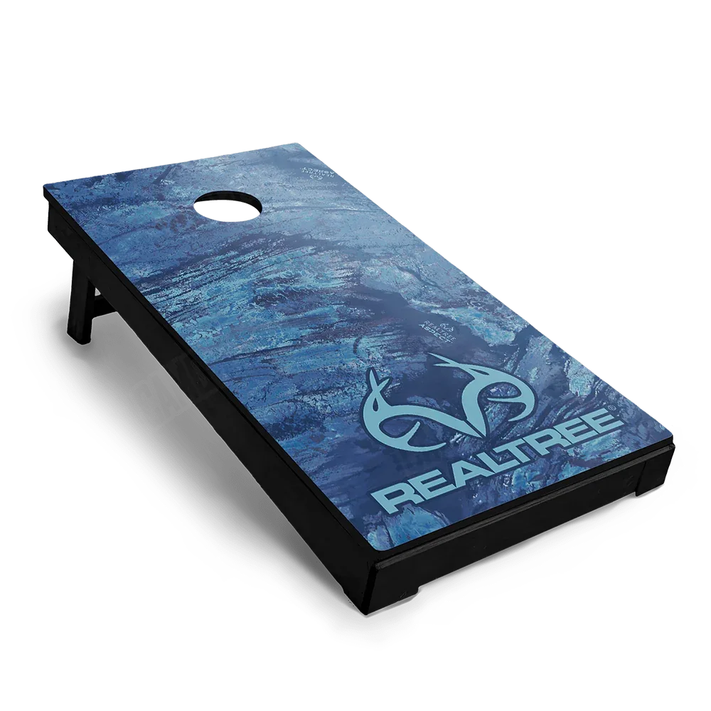 Realtree Aspect Ocean Blue Cornhole Board Wraps