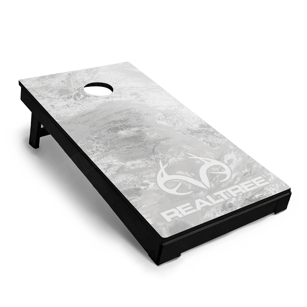 Realtree Aspect White Out Cornhole Board Wraps