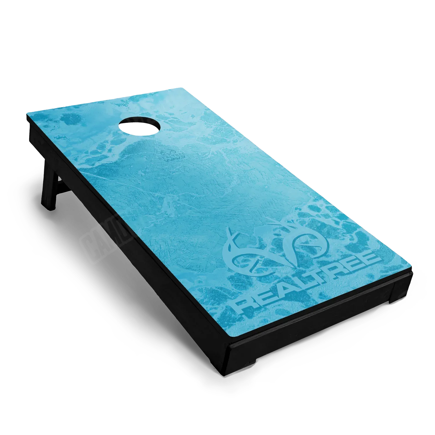 Realtree WAV3 Light Blue Cornhole Board Wraps