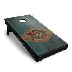 US States Delaware Distressed Flag Cornhole Board Wraps