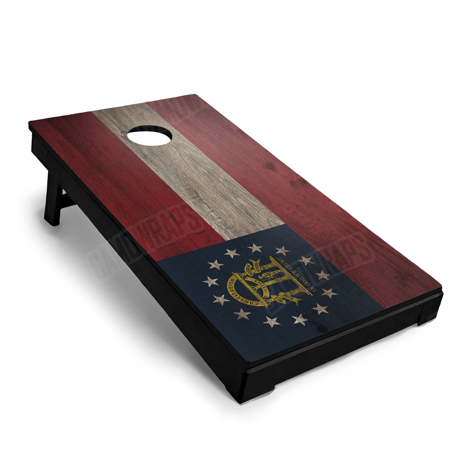 US States Georgia Distressed Flag Cornhole Board Wraps