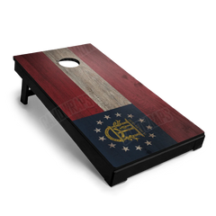 US States Georgia Distressed Flag Cornhole Board Wraps