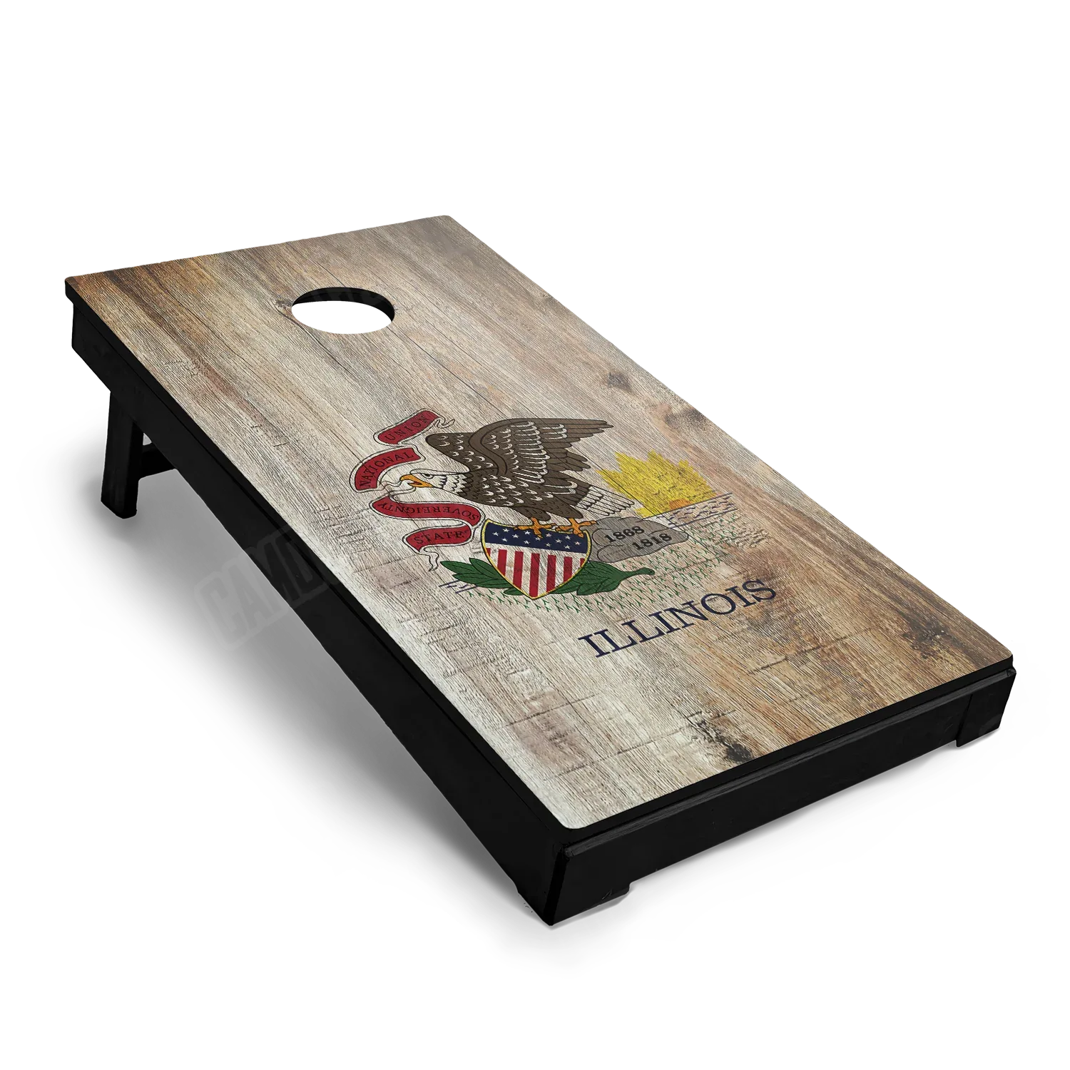 US States Illinois Distressed Flag Cornhole Board Wraps