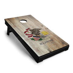 US States Illinois Distressed Flag Cornhole Board Wraps