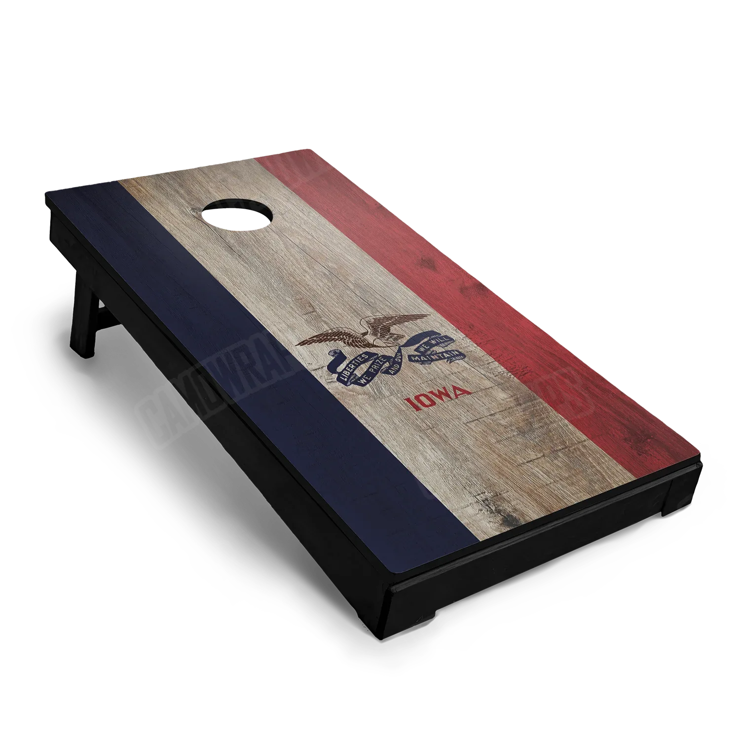 US States Iowa Distressed Flag Cornhole Board Wraps