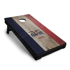 US States Iowa Distressed Flag Cornhole Board Wraps