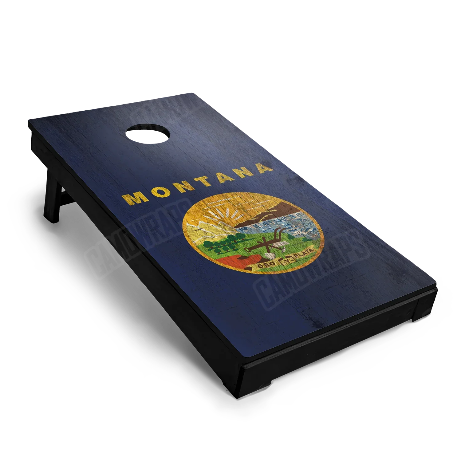 US States Montana Distressed Flag Cornhole Board Wraps