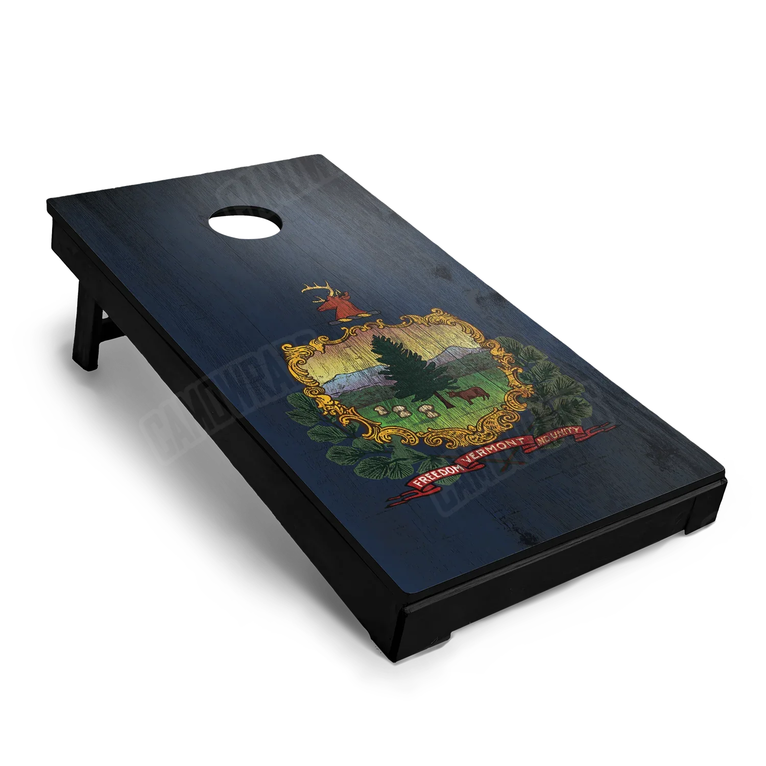 US States Vermont Distressed Flag Cornhole Board Wraps